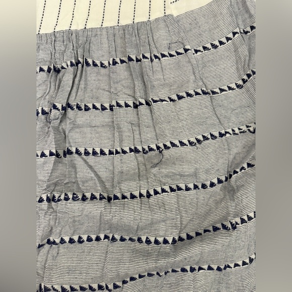 SAYLOR women’s large navy white tassel fringe maxi spaghetti strap maxi dress - Picture 8 of 9